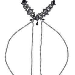 Lace Collar With Nipple Ties
