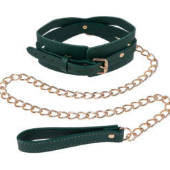 Indica Cutout Collar and Leash - Green