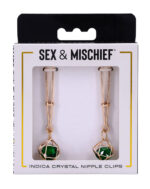 Indica Crystal Nipple Clips - Green - Image 3