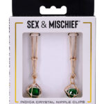 Indica Crystal Nipple Clips - Green