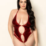 Lame Teddy With Keyholes - Queen Size - Red