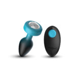 Eluxe Vibrating Clr Gem Bluombre Plug Sm With Remote - Image 2