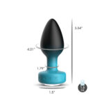 Eluxe Vibrating Clr Gem Bluombre Plug Sm With Remote - Image 3
