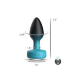 Eluxe Vibrating Clr Gem Bluombre Plug Md With Remote - Image 4