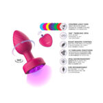 Twila Twirling Purple Gem Light Up Vibrating Plug With Pnk Heart Remote - Image 3
