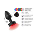 Twila Twirling Smoke Gem Light Up Vibrating Plug With Blk Heart Remote - Image 3