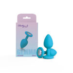 Gemma Clear Iridescent Gem Teal Silicone Plug - S - Image 2