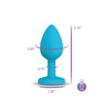 Gemma Clear Iridescent Gem Teal Silicone Plug - S - Image 3