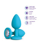 Gemma Clear Iridescent Gem Teal Silicone Plug - M - Image 9