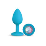 Gemma Clear Iridescent Gem Teal Silicone Plug - L - Image 4