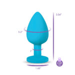Gemma Clear Iridescent Gem Teal Silicone Plug - L - Image 6