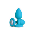 Gemma Clear Iridescent Gem Teal Silicone Plug - L - Image 11