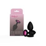 Gemma Pink Gem Black Silicone Plug - Small - Image 2
