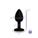 Gemma Pink Gem Black Silicone Plug - Small - Image 3