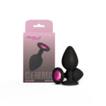 Gemma Pink Gem Black Silicone Plug - Medium - Image 5