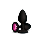 Gemma Pink Gem Black Silicone Plug - Medium - Image 11