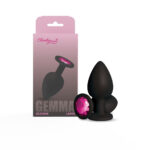Gemma Pink Gem Black Silicone Plug - Large - Image 2