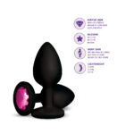 Gemma Pink Gem Black Silicone Plug - Large - Image 9