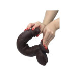 Real Skin 11 Dual Layer Dildo - Dark Brown - Image 4