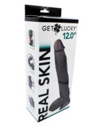 Real Skin 12 Dual Layer Dildo - Dark Brown - Image 6