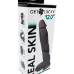Real Skin 12 Dual Layer Dildo - Dark Brown
