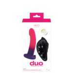 Duo Semi-Realistic Dildo With Harness - Pink-purple