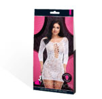 Lace Off the Shoulder Mini Dress - One Size -White - Image 2