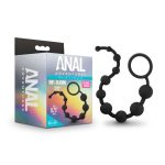 Anal Adventures - Platinum - Silicone 10 Anal Beads - Black - Image 2