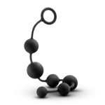 Anal Adventures - Platinum - Silicone Large Anal Beads - Black - Image 2