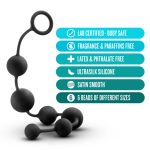 Anal Adventures - Platinum - Silicone Large Anal Beads - Black - Image 4