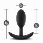 Anal Adventures - Platinum - Silicone Vibra Slim Plug -Medium - Black - Image 6