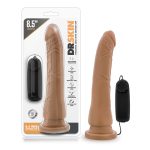Dr. Skin - 8.5 Inch Vibrating Realistic Cock With Suction Cup - Mocha - Image 4