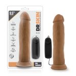 Dr. Skin - Dr. Throb - 9.5 Inch Vibrating Realistic Cock With Suction Cup - Mocha - Image 4