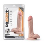 Dr. Skin Plus - 6 Inch Posable Dildo With Balls - Vanilla