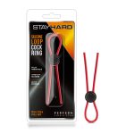 Stay Hard - Silicone Loop Cock Ring - Red - Image 3
