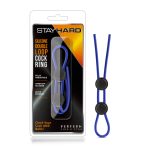 Stay Hard - Silicone Double Loop Cock Ring - Blue - Image 4