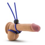 Stay Hard - Silicone Double Loop Cock Ring - Blue - Image 2