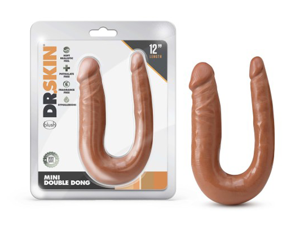 HOBL-34207.png Dr. Skin Mini Double Dong - Mocha - Image 1