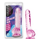 Naturally Yours - 8 Inch Crystalline Dildo - Rose