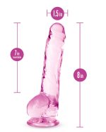 Naturally Yours - 8 Inch Crystalline Dildo - Rose - Image 4