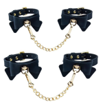 Temptasia Ardor Wrist and Ankle Restraints Black With Bow