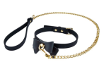 Temptasia Ardor - Collar and Leash - Black With Bow