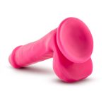 Neo - 6 Inch Dual Density Cock with Balls - Neon Pink - Image 5