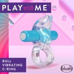 Play With Me  Bull Vibrating C-Ring - Blue - Image 3