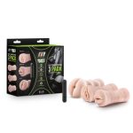 M for Men - 3-Pack Self-Lubricating Vibrating Stroker Sleeve Kit - Vanilla - Image 3