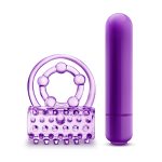 Play With Me - the Player - Vibrating Double Strap Ring - Purple - Image 4