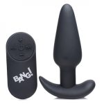 21x Silicone Butt Plug With Remote - Black