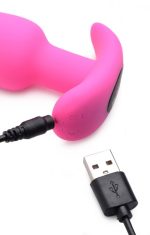 21x Silicone Butt Plug With Remote - Pink - Image 2