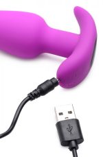21x Silicone Butt Plug With Remote - Purple - Image 2