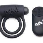 Bang - Silicone Cock Ring and Bullet With Remote Control - Black